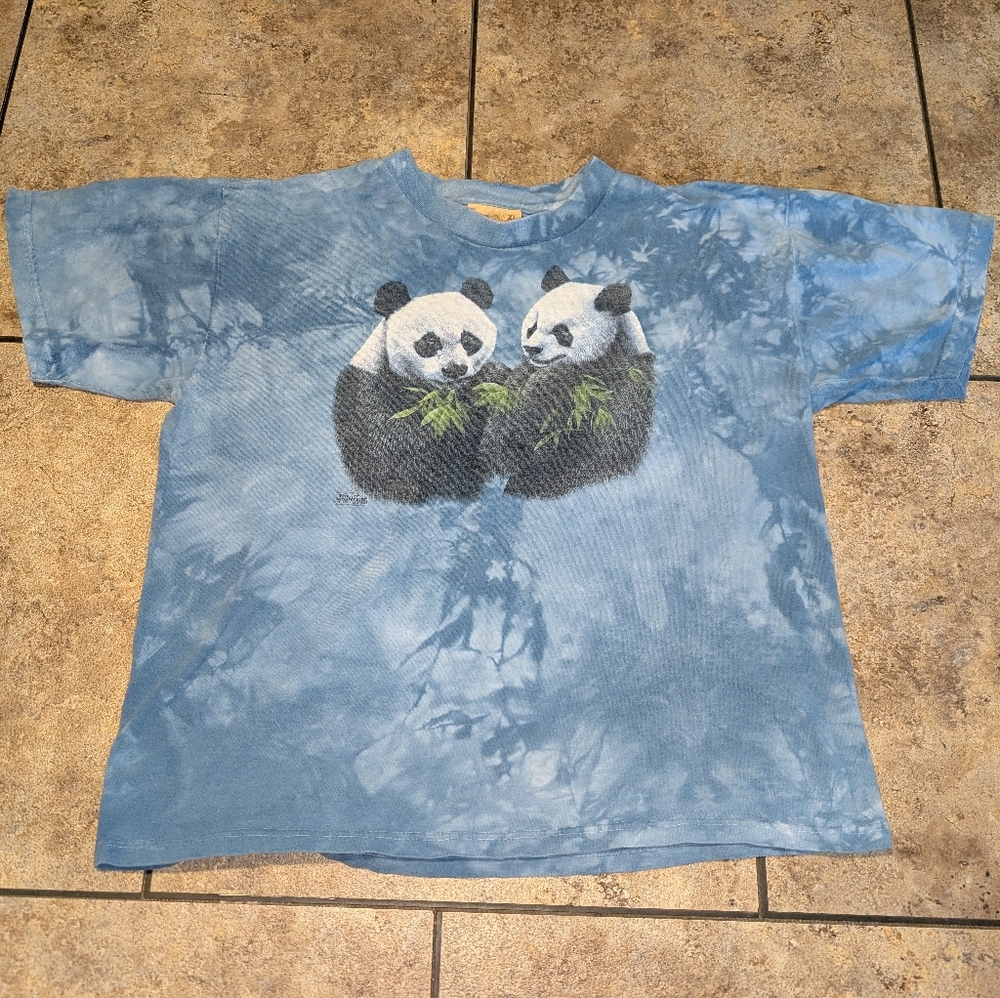 The Mountain Vintage Tie Dye Ladies Lg Crop Tee Houston Zoo